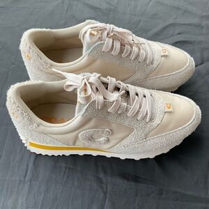 Coach Cream and Yellow Women's Sneakers